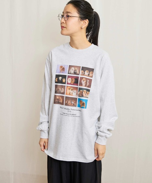 fig Ｌondon（フィグロンドン）の「Pomeranians long sleeve（Tシャツ/カットソー・レディース・アッシュグレー・FREE）」の4枚目の写真