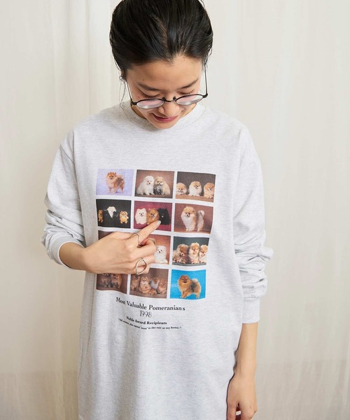 fig Ｌondon（フィグロンドン）の「Pomeranians long sleeve（Tシャツ/カットソー・レディース・アッシュグレー・FREE）」の19枚目の写真