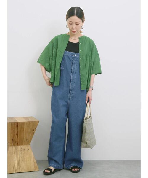 Samansa Mos2 blue（サマンサモスモスブルー）の「【Made in India】ピンタックレース前開きブラウス（シャツ/ブラウス・レディース・オフホワイト/ブラック/グリーン・F）」の13枚目の写真