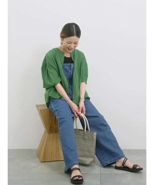 Samansa Mos2 blue（サマンサモスモスブルー）の「【Made in India】ピンタックレース前開きブラウス（シャツ/ブラウス・レディース・オフホワイト/ブラック/グリーン・F）」の17枚目の写真