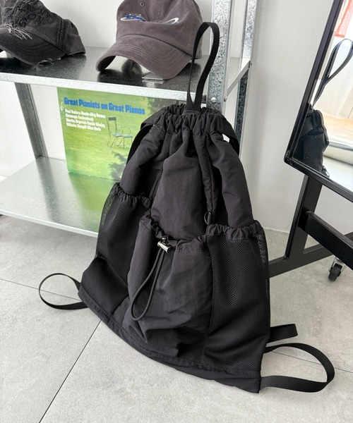 WEGO/【25年春夏新作】メッシュポケットナップサック（バック