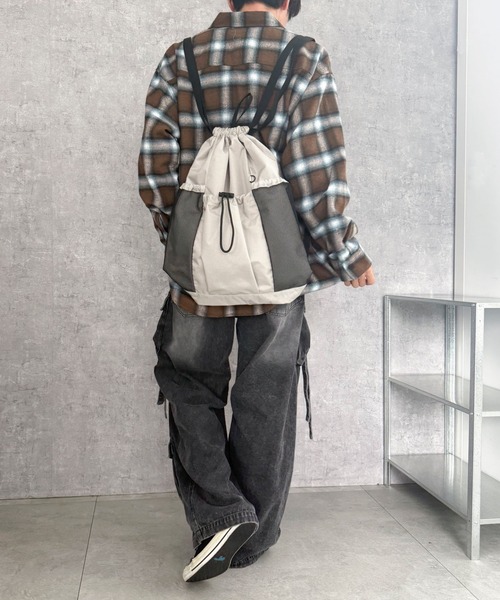 WEGO（ウィゴー）の「WEGO/メッシュポケットナップサック（バックパック/リュック・レディース・グレー/ブラック/ブラウン/その他1/グレー系その他・FREE）」の17枚目の写真