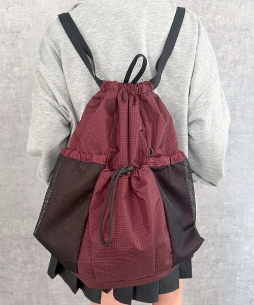 WEGO/【25年春夏新作】メッシュポケットナップサック（バック