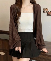透かし編み」に該当するレディースのカーディガン/ボレロファッション