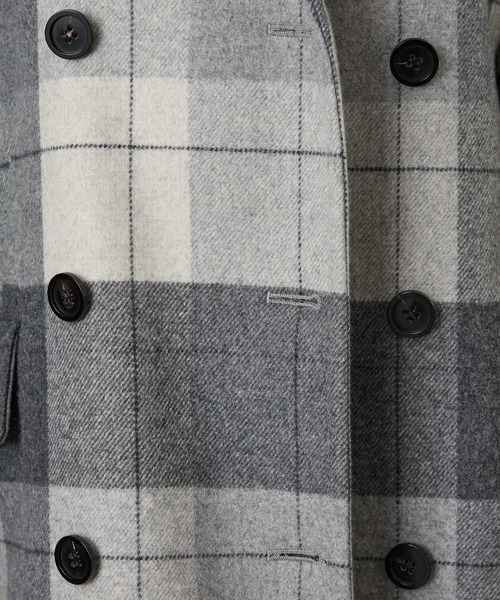 Chaos（カオス）の「Chaos(カオス)/◇佐藤佳菜子さんYouTube紹介◇スーペリヤヌスＰコート（ピーコート・レディース・チェック/ダークネイビー・FREE）」の3枚目の写真