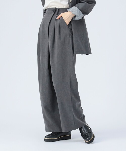 BEAMS HEART（ビームスハート）の「ラップ タック スラックス（スラックス・レディース・グレー/ネイビー・FREE）」の5枚目の写真