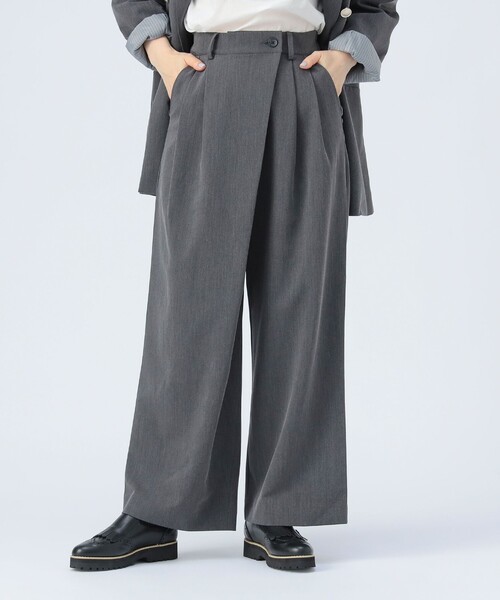 BEAMS HEART（ビームスハート）の「ラップ タック スラックス（スラックス・レディース・グレー/ネイビー・FREE）」の6枚目の写真