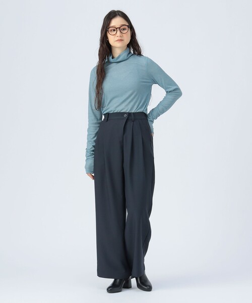 BEAMS HEART（ビームスハート）の「ラップ タック スラックス（スラックス・レディース・グレー/ネイビー・FREE）」の8枚目の写真