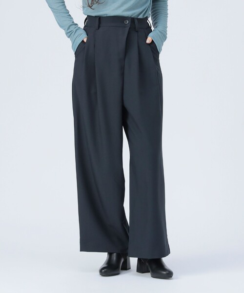 BEAMS HEART（ビームスハート）の「ラップ タック スラックス（スラックス・レディース・グレー/ネイビー・FREE）」の9枚目の写真