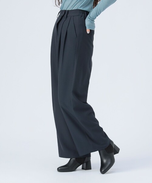 BEAMS HEART（ビームスハート）の「ラップ タック スラックス（スラックス・レディース・グレー/ネイビー・FREE）」の10枚目の写真