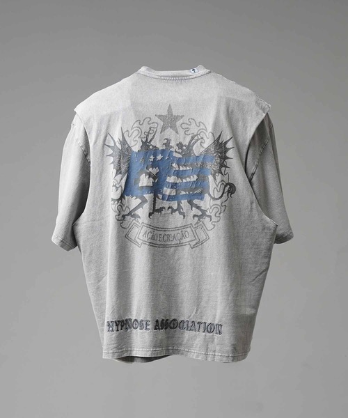 MAISON SPECIAL(メゾンスペシャル)の「【Hypnose Association for MAISON SPECIAL】「Crest」Prime-Over Crew Neck Layering T-Shirt/プライムオーバークルーネックレイヤリングTシャツ【MAISON SPECIAL/メゾンスペシャル】(Tシャツ/カットソー・メンズ・ブラック/ライトグレー・2/1)」の10枚目の写真