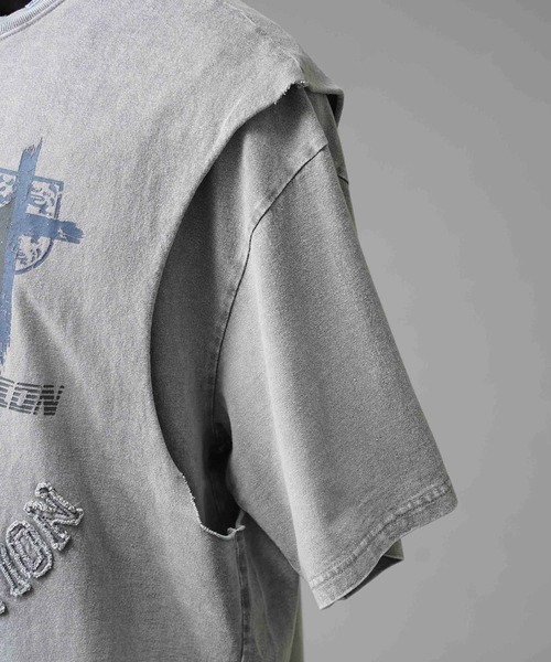 MAISON SPECIAL(メゾンスペシャル)の「【Hypnose Association for MAISON SPECIAL】「Crest」Prime-Over Crew Neck Layering T-Shirt/プライムオーバークルーネックレイヤリングTシャツ【MAISON SPECIAL/メゾンスペシャル】(Tシャツ/カットソー・メンズ・ブラック/ライトグレー・2/1)」の12枚目の写真