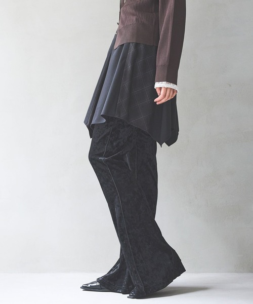 main story ベロアパンツ osharewalker ベロアパンツ レディース ボトムス ロングパンツ