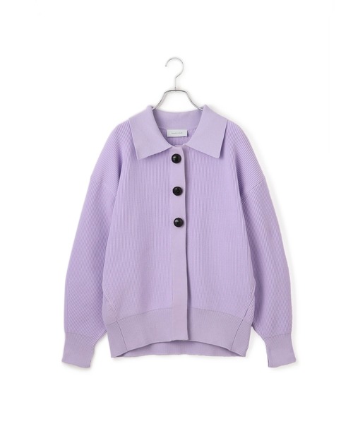 セール】【サステナブル】ポロニットリラックスカーディガン