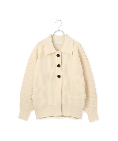 セール】【サステナブル】ポロニットリラックスカーディガン