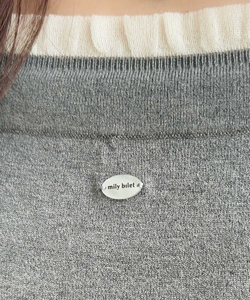 mily bilet(ミウィビレット)の「【mily bilet】大人の甘さをひとさじ。マルチWAYロゴシェルボタン使い裾フリルリボンニットプルオーバー(オフショル可)(ニット/セーター・レディース・ブラウン/ブラック/アイボリー/グレー・LARGE/MEDIUM/SMALL/X-LARGE)」の22枚目の写真