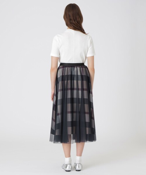 BLUE LABEL CRESTBRIDGE（ブルーレーベルクレストブリッジ）の「クレストブリッジチェックライトクロッシングチュールスカート（スカート・レディース・レッド/ベージュ系その他・36/38）」の11枚目の写真