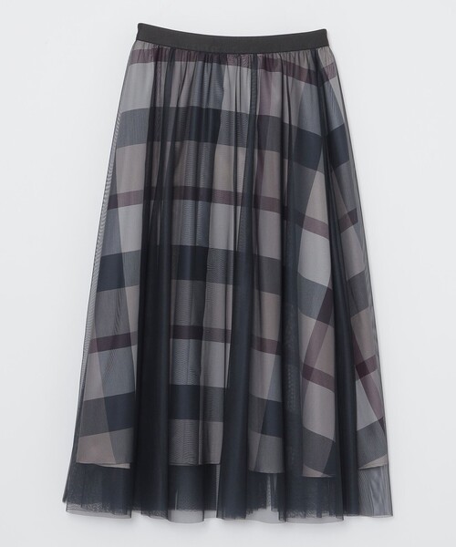 クレストブリッジチェックライトクロッシングチュールスカート