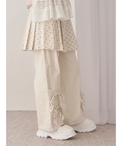 merry jenny（メリージェニー）の「lulu dot ribbon pants（スラックス・レディース・オフホワイト/ブラック・FREE）」の15枚目の写真