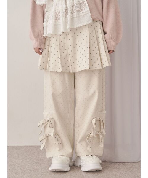 merry jenny（メリージェニー）の「lulu dot ribbon pants（スラックス・レディース・オフホワイト/ブラック・FREE）」の16枚目の写真