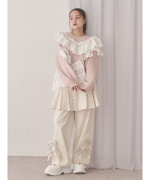 merry jenny（メリージェニー）の「lulu dot ribbon pants（スラックス・レディース・オフホワイト/ブラック・FREE）」の18枚目の写真