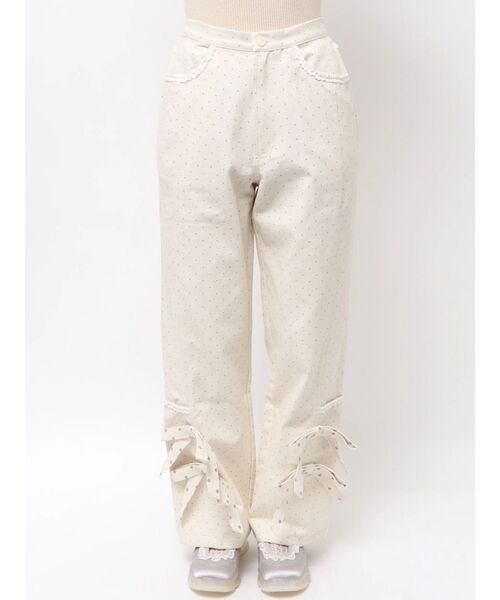 merry jenny(メリージェニー)の「lulu dot ribbon pants(スラックス・レディース・オフホワイト/ブラック・FREE)」の13枚目の写真