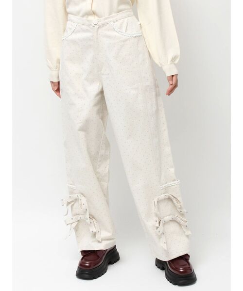 セール】lulu dot ribbon pants（スラックス）｜merry jenny（メリー