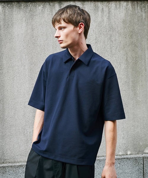 STUDIOUS（ステュディオス）の「TECHNOCLEAN リラックスポロシャツ（ポロシャツ・メンズ・ブラック/ネイビー・1/2）」の2枚目の写真