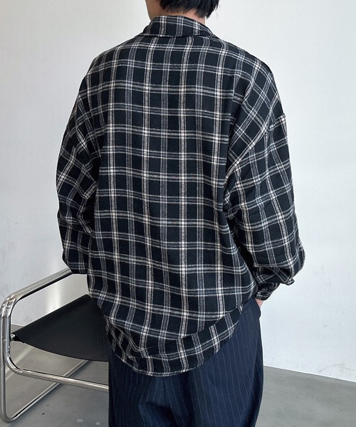 UNDERSTATEMENTs(アンダーステイトメント)の「【ユニセックス】ルーズチェックシャツ(シャツ/ブラウス・メンズ・ブラック/グリーン/イエロー・MEDIUM/LARGE)」の13枚目の写真