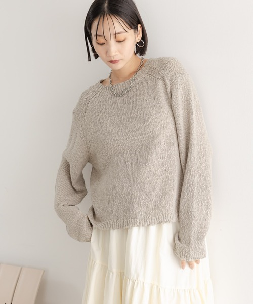 LOWRYS FARM（ローリーズファーム）の「スラブニットプルオーバー  577233（ニット/セーター・レディース・グレー/ブラック/ピンク/ベージュ・FREE）」の3枚目の写真