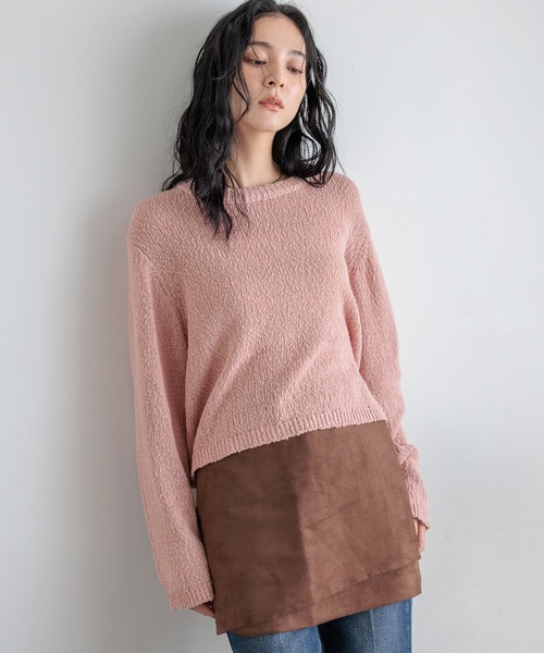 LOWRYS FARM（ローリーズファーム）の「スラブニットプルオーバー  577233（ニット/セーター・レディース・グレー/ブラック/ピンク/ベージュ・FREE）」の4枚目の写真