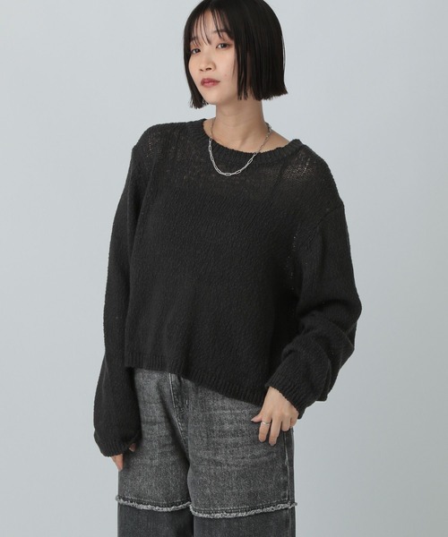 LOWRYS FARM（ローリーズファーム）の「スラブニットプルオーバー  577233（ニット/セーター・レディース・グレー/ブラック/ピンク/ベージュ・FREE）」の5枚目の写真