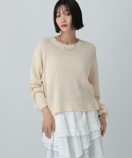 LOWRYS FARM（ローリーズファーム）の「スラブニットプルオーバー  577233（ニット/セーター・レディース・グレー/ブラック/ピンク/ベージュ・FREE）」の11枚目の写真