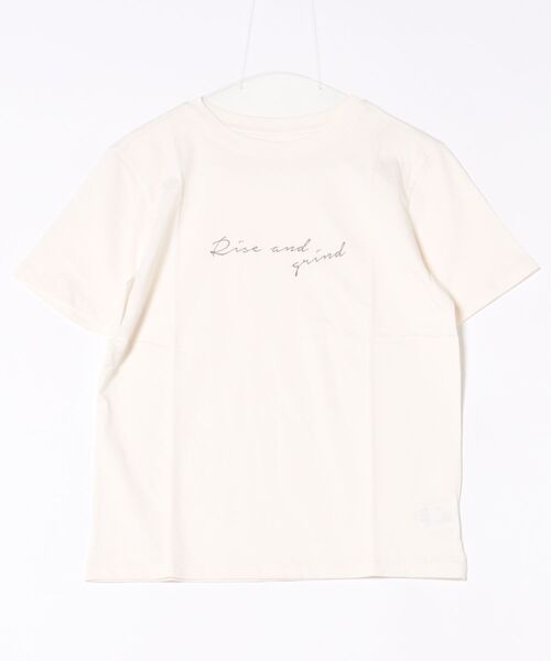 TRIANGLE PALETTE（トライアングルパレット）の「手描き風ロゴ 半袖サイロTシャツ/コットンTシャツ（Tシャツ/カットソー・レディース・ダークグレー/ブラック/グレイッシュベージュ/アイボリー/ブラウン・FREE）」の15枚目の写真