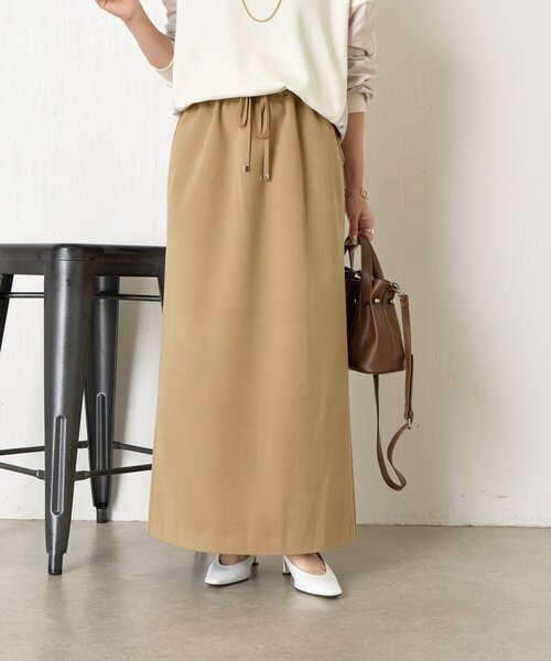 Jena espace merveilleux(ジェナ エスパスメルヴェイユ)の「ウールライクイージースカート(スカート・レディース・チャコールグレー/アイボリー/カーキ・FREE)」の3枚目の写真