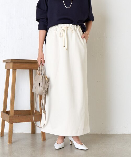 Jena espace merveilleux(ジェナ エスパスメルヴェイユ)の「ウールライクイージースカート(スカート・レディース・チャコールグレー/アイボリー/カーキ・FREE)」の2枚目の写真