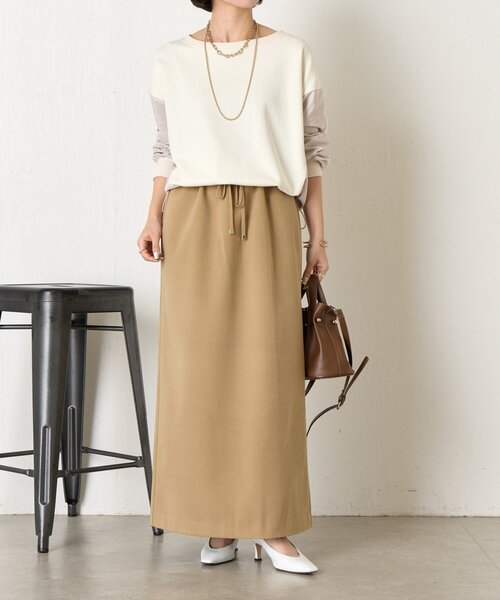 Jena espace merveilleux(ジェナ エスパスメルヴェイユ)の「ウールライクイージースカート(スカート・レディース・チャコールグレー/アイボリー/カーキ・FREE)」の12枚目の写真