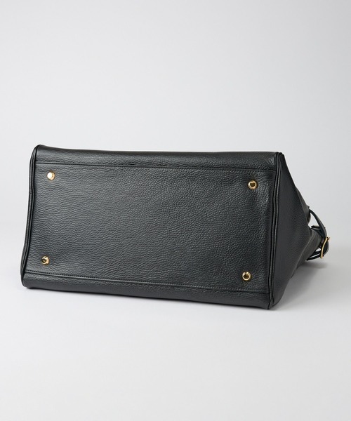 YOUNG&OLSEN The DRYGOODS STORE（ヤングアンドオルセン）の「【YOUNG＆OLSEN】BELTED TOTE M（ハンドバッグ・レディース・ブラック/ライトベージュ・フリー）」の5枚目の写真