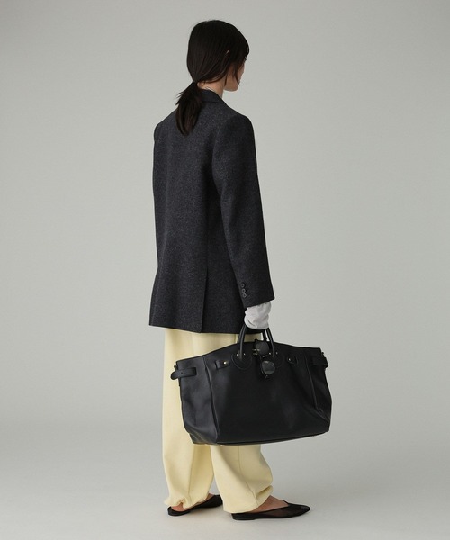 YOUNG&OLSEN The DRYGOODS STORE（ヤングアンドオルセン）の「【YOUNG＆OLSEN】BELTED TOTE M（ハンドバッグ・レディース・ブラック/ライトベージュ・フリー）」の11枚目の写真