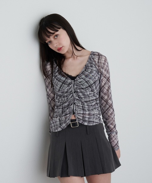 RAY CASSIN(レイカズン)の「シアーカーデランジェリーキャミセット(シャツ/ブラウス・レディース・ブラウン系その他2/アイボリー/ブラック/ブラック系その他2/ブラウン・FREE)」の6枚目の写真