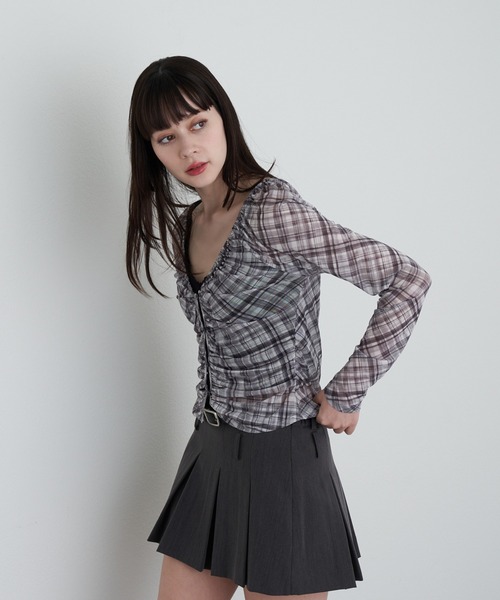 RAY CASSIN(レイカズン)の「シアーカーデランジェリーキャミセット(シャツ/ブラウス・レディース・ブラウン系その他2/アイボリー/ブラック/ブラック系その他2/ブラウン・FREE)」の9枚目の写真