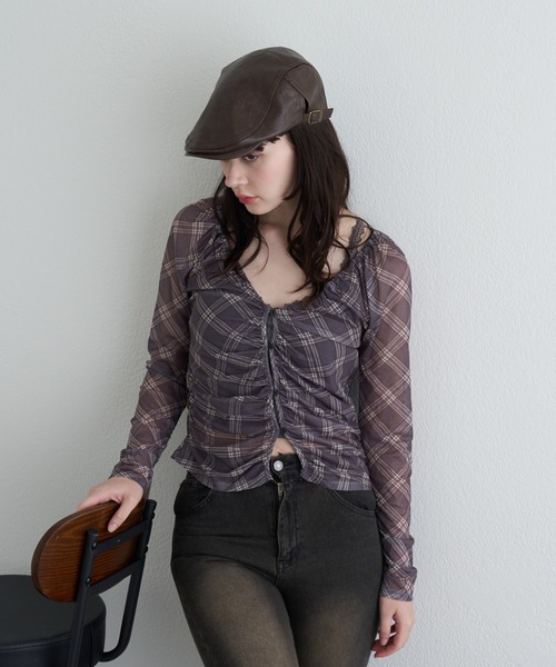 RAY CASSIN(レイカズン)の「シアーカーデランジェリーキャミセット(シャツ/ブラウス・レディース・ブラウン系その他2/アイボリー/ブラック/ブラック系その他2/ブラウン・FREE)」の15枚目の写真