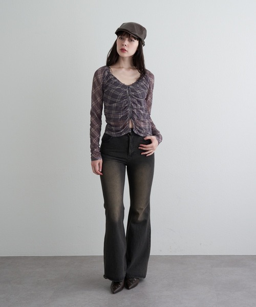 RAY CASSIN(レイカズン)の「シアーカーデランジェリーキャミセット(シャツ/ブラウス・レディース・ブラウン系その他2/アイボリー/ブラック/ブラック系その他2/ブラウン・FREE)」の16枚目の写真