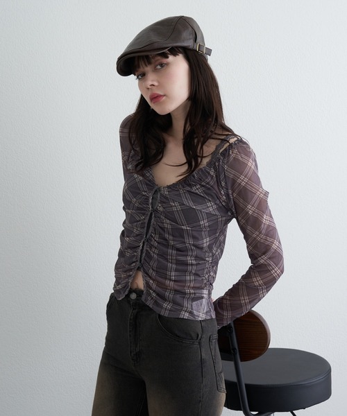 RAY CASSIN(レイカズン)の「シアーカーデランジェリーキャミセット(シャツ/ブラウス・レディース・ブラウン系その他2/アイボリー/ブラック/ブラック系その他2/ブラウン・FREE)」の21枚目の写真