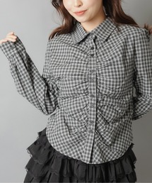 SPINNS | 着るだけ細見え☆韓国っぽシャーリングタイトシャツ(シャツ/ブラウス)