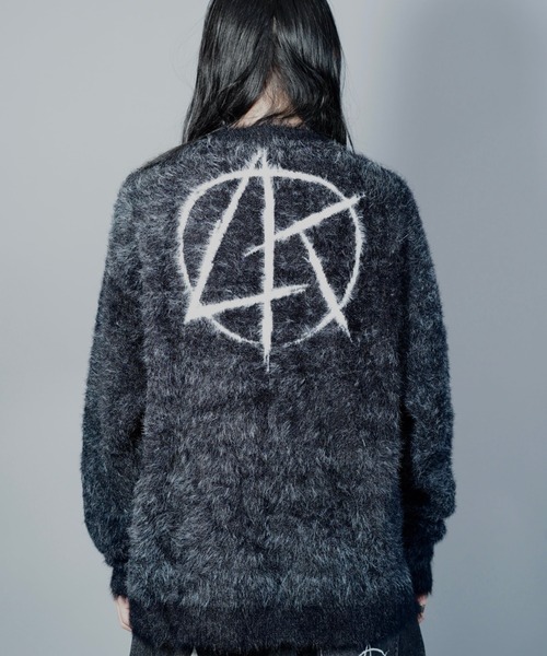 LOVE KILLER(ラブキラー)の「A'GEM/9 × .kom 『LOVE KILLER/ラブ キラー』Graphic logo mohair knit/ グラフィック ロゴ モヘア ニット(ニット/セーター・メンズ・ブラック・FREE)」の4枚目の写真