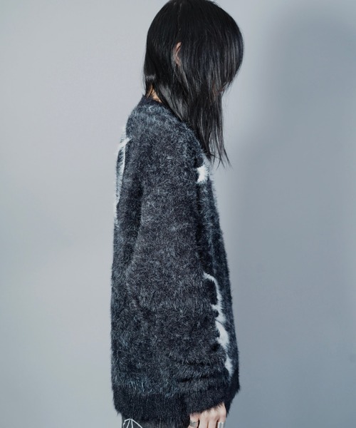 LOVE KILLER(ラブキラー)の「A'GEM/9 × .kom 『LOVE KILLER/ラブ キラー』Graphic logo mohair knit/ グラフィック ロゴ モヘア ニット(ニット/セーター・メンズ・ブラック・FREE)」の3枚目の写真