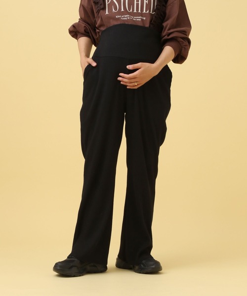 LEPSIM(レプシィム)の「【産前・産後対応】マタニティ/リブフレアパンツ 582046(マタニティウェア/グッズ・レディース・ダークブラウン/カーキブラウン/ブラック・FREE)」の1枚目の写真