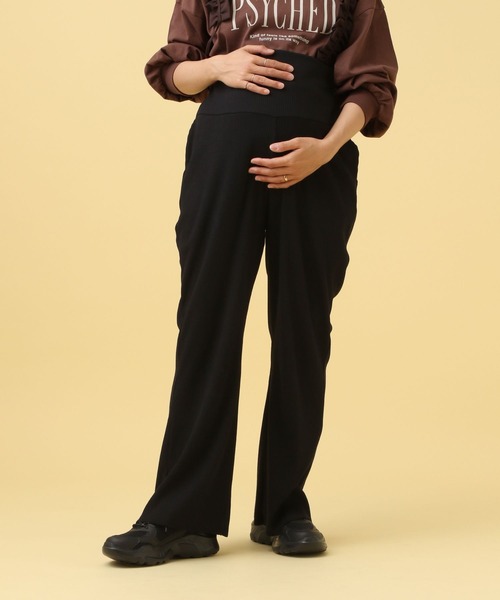 LEPSIM(レプシィム)の「【産前・産後対応】マタニティ/リブフレアパンツ 582046(マタニティウェア/グッズ・レディース・ダークブラウン/カーキブラウン/ブラック・FREE)」の11枚目の写真