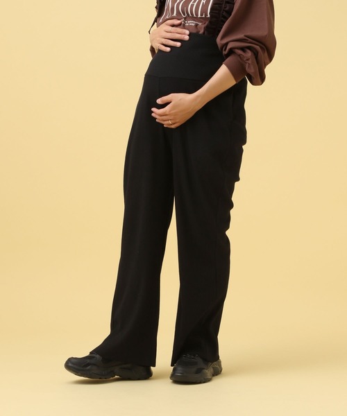 LEPSIM(レプシィム)の「【産前・産後対応】マタニティ/リブフレアパンツ 582046(マタニティウェア/グッズ・レディース・ダークブラウン/カーキブラウン/ブラック・FREE)」の12枚目の写真